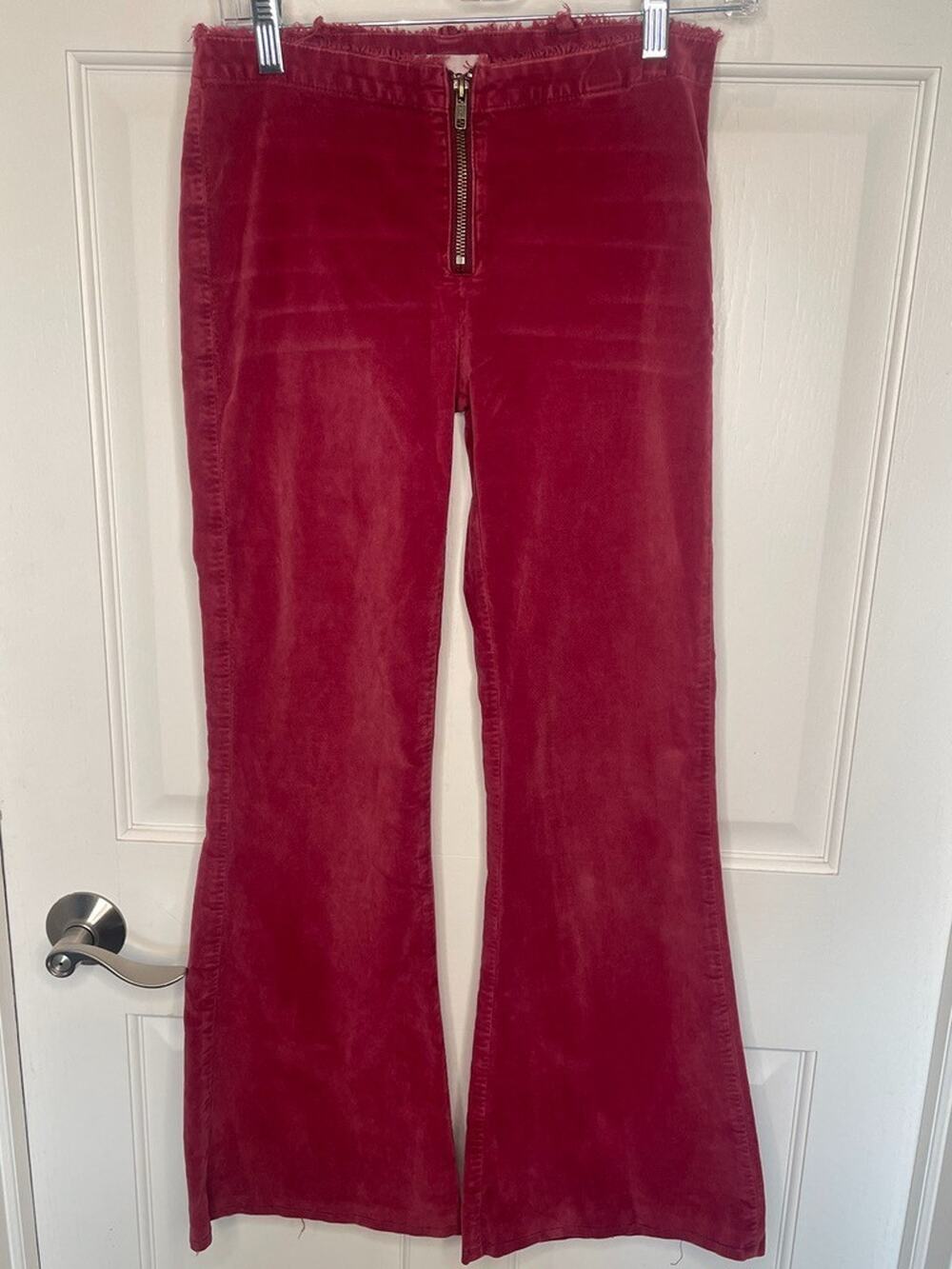 Urban Outfitters BDG Women's Iona Velvet Flare Pants Sz 26 Low Rise Y2K Grunge